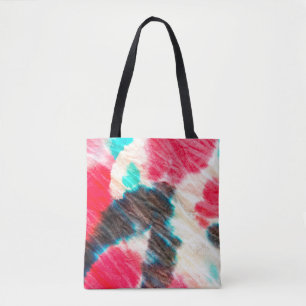 Red Artistic Dirty. Shibori Pattern. Summer Brush Tote Bag