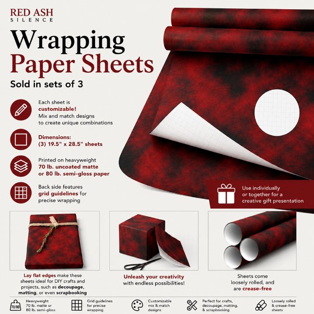 Red Ash Silence Wrapping Paper Sheet (Creator Uploaded)