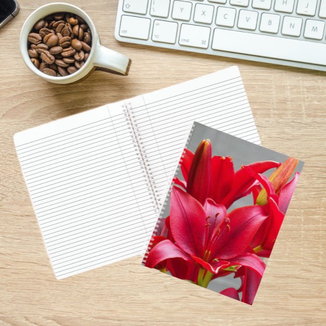 Red Asiatic Lilies Floral Notebook (In Situ)