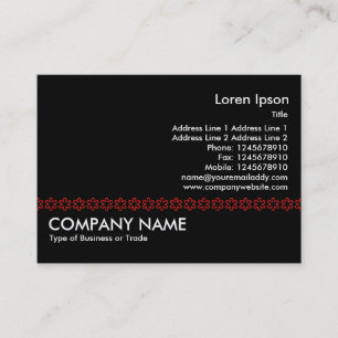Red Asterisk Line (outline) - Black Business Card