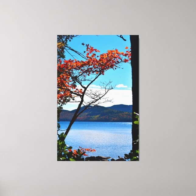 Red at Jordan Pond Diptych Canvas Print (Front)