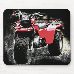 Red ATC  3 Wheeler Offroad Motorcycle on  Black Mouse Pad