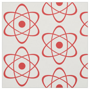 Red Atom Symbol Fabric