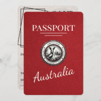 Red Australia Passport Save The Date