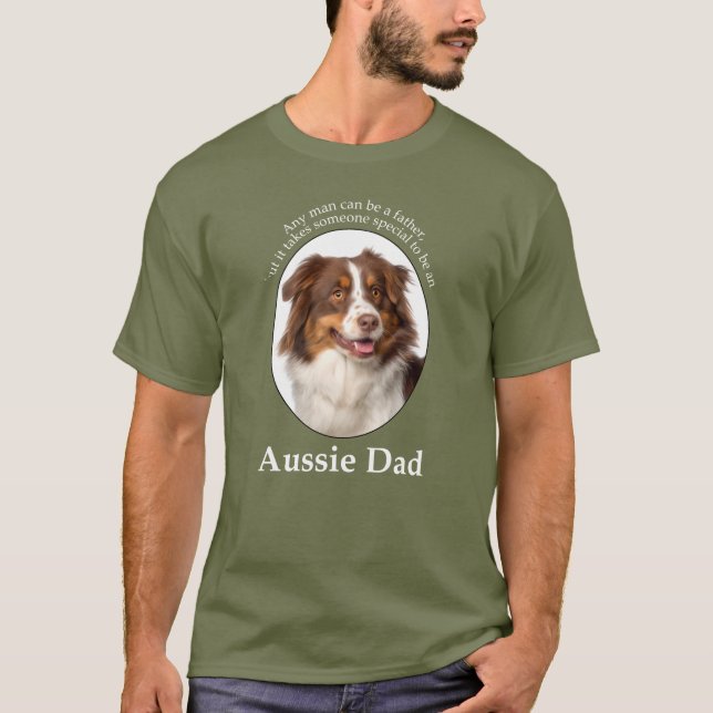 Red Australian Shepherd Dad T-Shirt (Front)