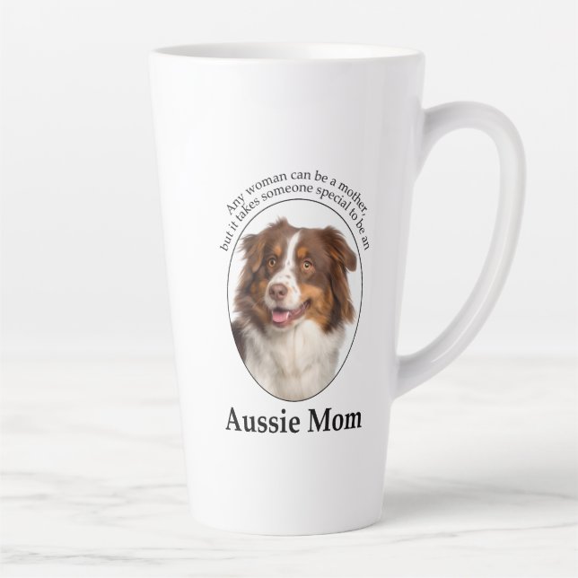 Red Australian Shepherd Mum Latte Mug (Right)