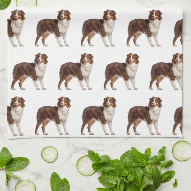Red Australian Shepherd Tea Towel (Folded)