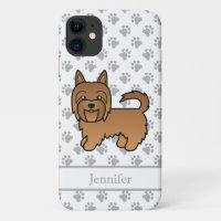 Red Australian Terrier Cute Cartoon Dog & Name