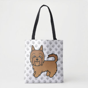 Red Australian Terrier Cute Cartoon Dog Tote Bag