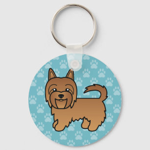 Red Australian Terrier Dog Cartoon Illustration Key Ring