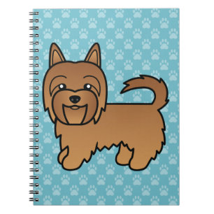 Red Australian Terrier Dog Illustration On Blue Notebook