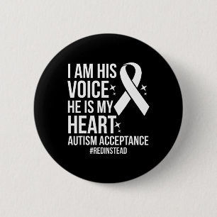 Red Autism Awareness Acceptance Red Instead 2024  6 Cm Round Badge