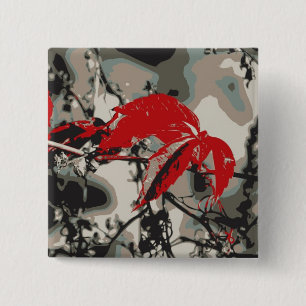 Red Autumn 15 Cm Square Badge