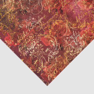 Red Autumn Ephemera Pattern Tissue Paper