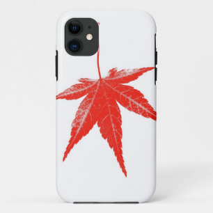 Red autumn leaf on white Case-Mate iPhone case