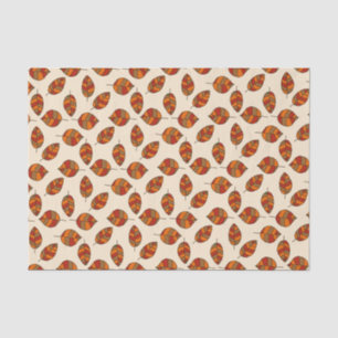 Red Autumn Leaves Graphical Leaf Pattern Tissue Paper