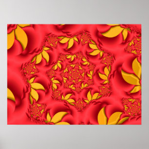 Red Autumn Leaves Poster