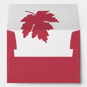 Red Autumn Maple Leaf Wedding Envelope