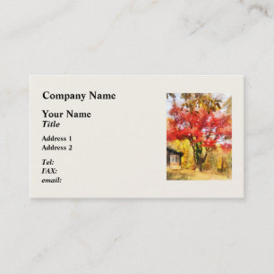 Red Autumn Sycamore Business Card
