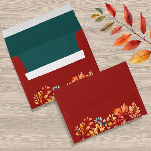 Red Autumn Wedding Envelope