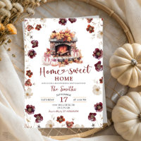 Red Autumn Wildflower Home Sweet Home Housewarming