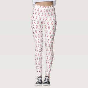Red Awareness Ribbon Art Custom Leggings