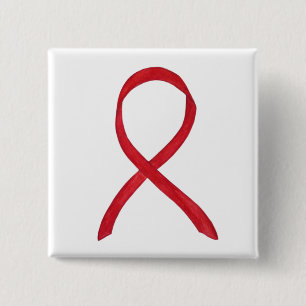 Red Awareness Ribbon Custom Art Pins