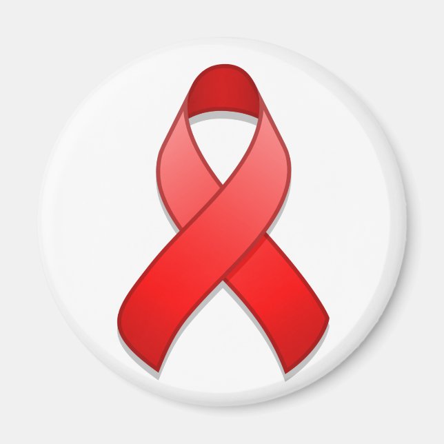Red Awareness Ribbon Magnet (Front)