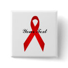 Red Awareness Ribbon Pinback Buttons