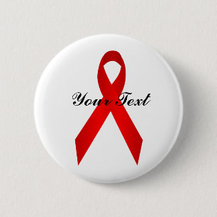 Red Awareness Ribbon Pinback Buttons