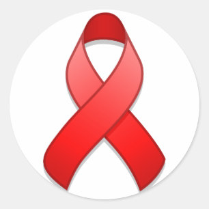 Red Awareness Ribbon Round Sticker