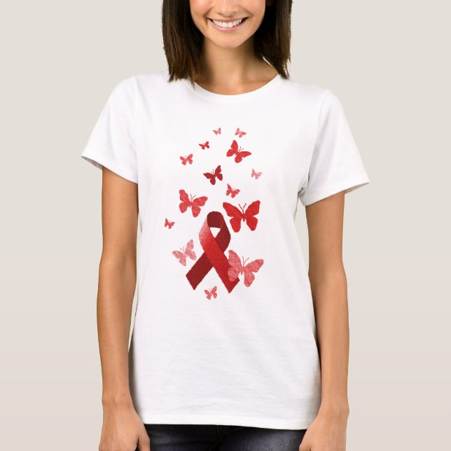 Red Awareness Ribbon T-Shirt (Front)