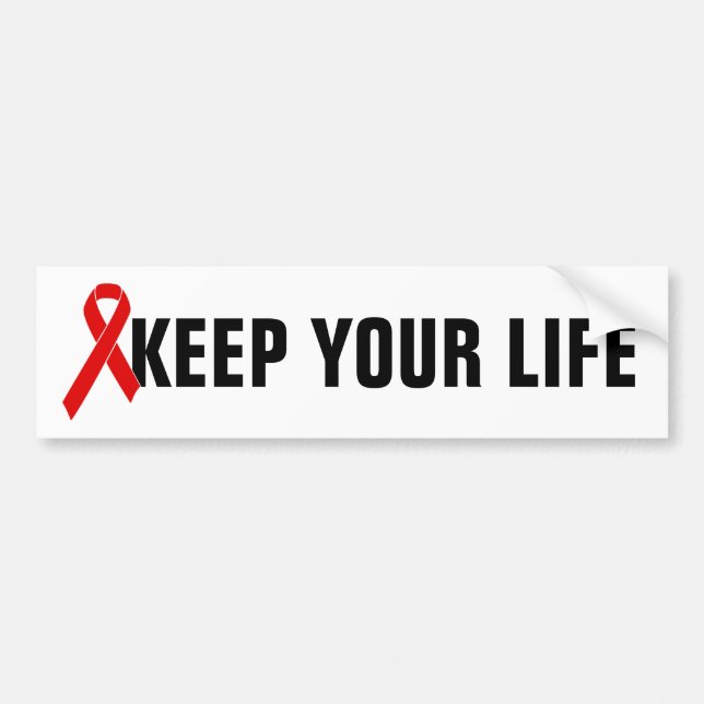 Red Awareness Ribbon + your message Bumper Sticker (Front)