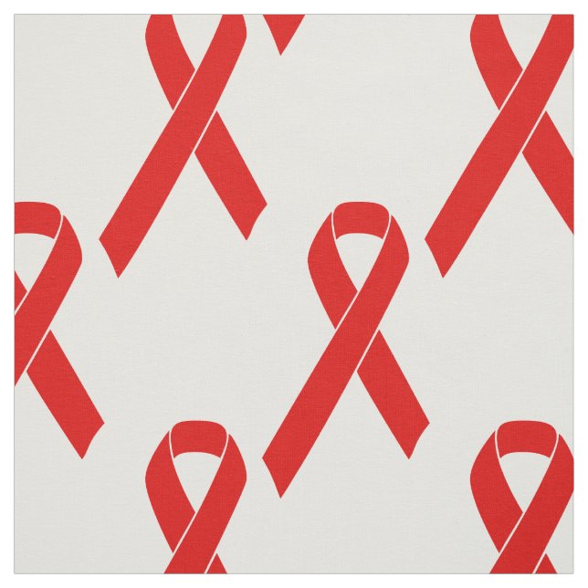 Red Awareness Ribbon + your message Fabric (Swatch)