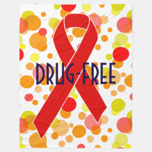 Red Awareness Ribbon + your message Fleece Blanket