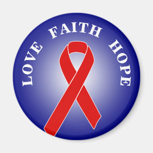 Red Awareness Ribbon + your message Magnet