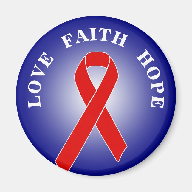 Red Awareness Ribbon + your message Magnet (Front)