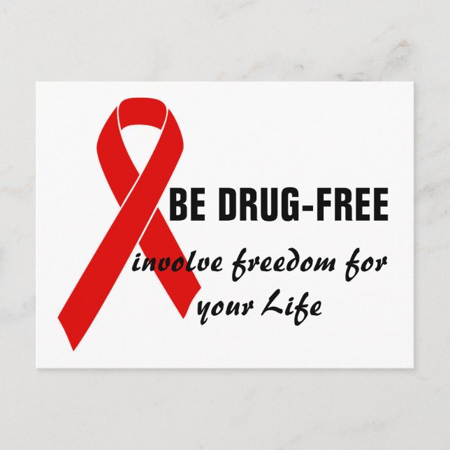 Red Awareness Ribbon + your message Postcard (Front)