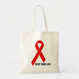Red Awareness Ribbon + your message Tote Bag