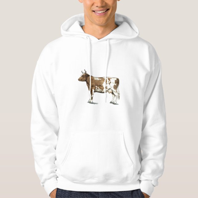 Red Ayrshire Dairy Cow Hoodie (Front)