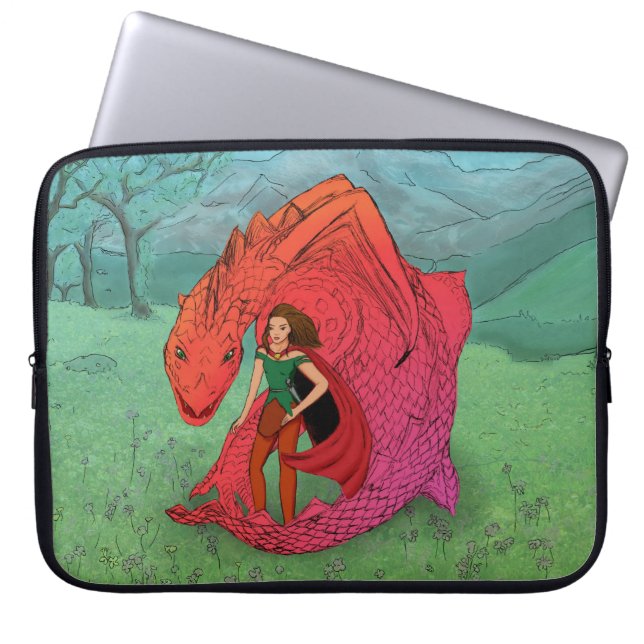 Red Baby Dragon Laptop Sleeve (Front)