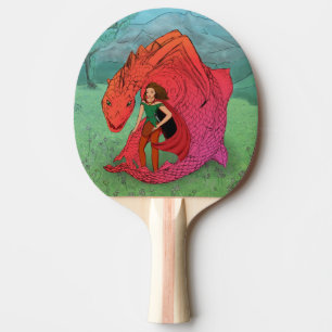 Red Baby Dragon Ping Pong Paddle