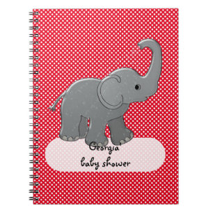 red baby elephant spiral notebook