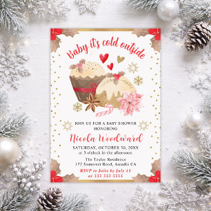 Red Baby It’s Cold Outside Baby Shower Invitation