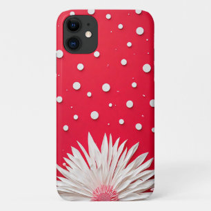 Red Background and Polka Dot Pattern Case-Mate iPhone Case