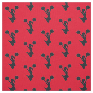Red Background Cheer Silhouette Fabric
