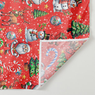Red Background Christmas Decorative Pattern Fabric