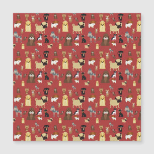 red background dogs pattern.