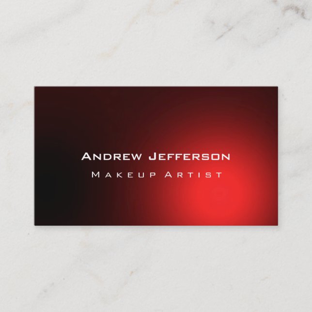 Red Background Professional Artist Business Card (Front)