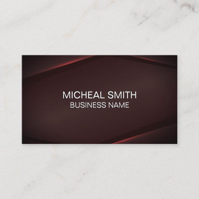 Red Background Red Glow Abstract Business Card (Front)